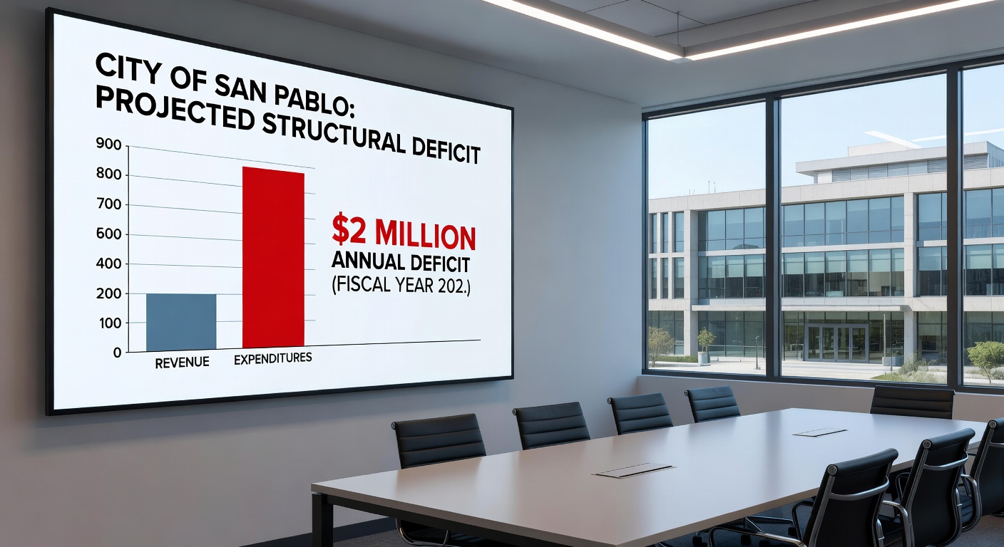 Virtual community meeting screenshot showing city officials presenting budget slides to San Pablo residents
