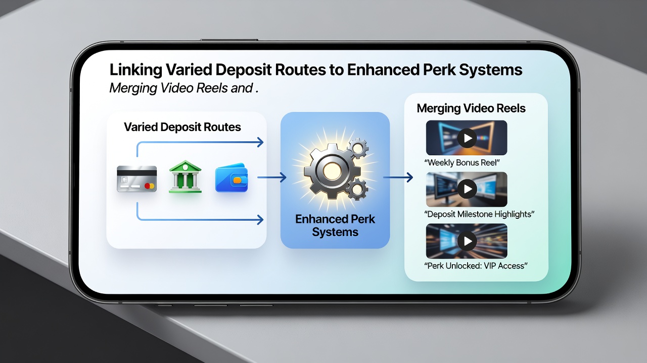 Diagram illustrating how deposit routes feed into perk tiers across reels and sports features